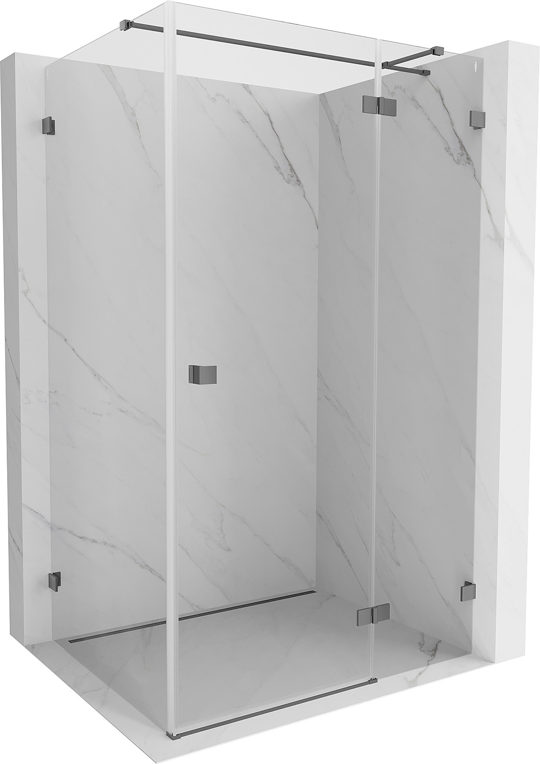 Mexen Lunar T kabina prysznicowa uchylna prawa 70 x 90 cm, transparent, gun metal - 834T-070-090-95-00-P